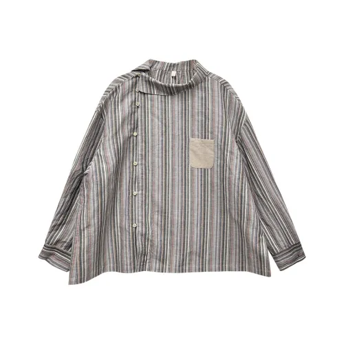 KERANPUJIAN Полосатые Женские Рубашки