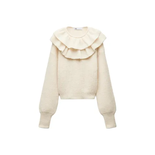 ZARA Белый Женские Трикотаж