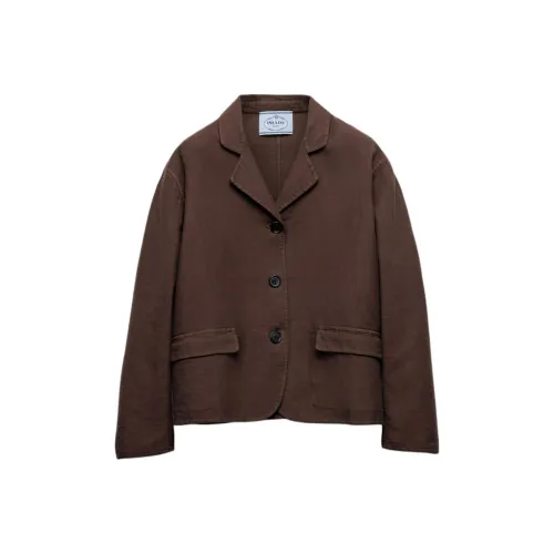 PRADA SS25 Весенне-летняя женская коллекция одежды Куртки и пальто Женские Эбеновый