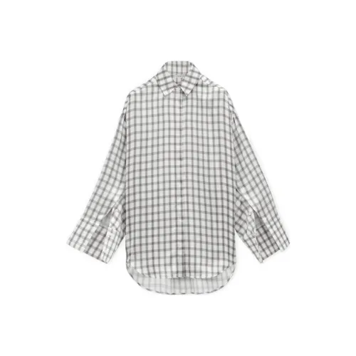 LOEWE SS25 Женская Пред-Коллекция Рубашка Женская Белая Серый