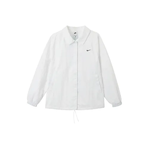 Nike Sportswear Essentials Series OVERSIZED UV Ткани вязаные Coaches' Куртка Куртки Пальто Женские Белые