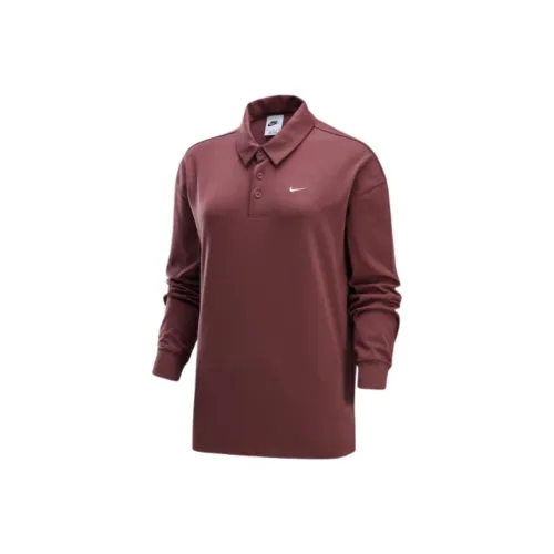 nike Sportswear Essentials series Поло Женское Красно-коричневый