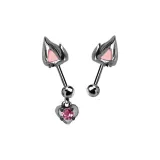 Черное Сердце Серьги-гвоздики - 1 пара
