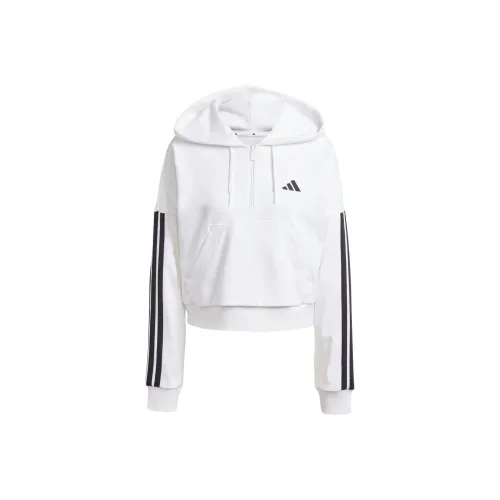 Adidas ESSENTIALSSportswear FW24 3 Stripes French Terry Quarter Zip Толстовка Женская Белый Черный