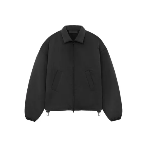 Fear of God Essentials SS24 Женские Нейлоновая Оболочка Бомбер Черные Куртки и Пальто Женские Темно-деревянный черный Черный