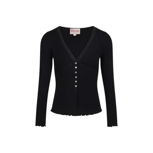 Rouje FW24 MIREILLE T Рубашка Трикотаж Женская Черная