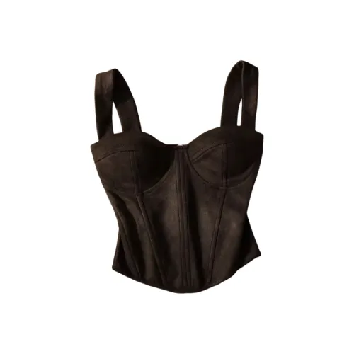 Mu Qingqing Топ на бретелях Женский Черный