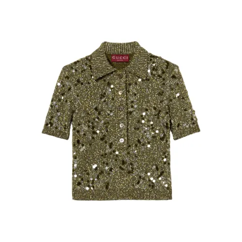 GUCCI FW24 Поло Женское Зеленое