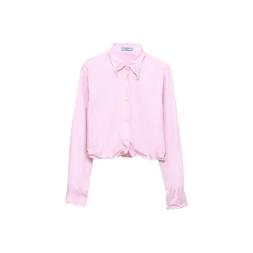 PRADA SS25 Весенне-летняя женская коллекция одежды рубашка женский розовый