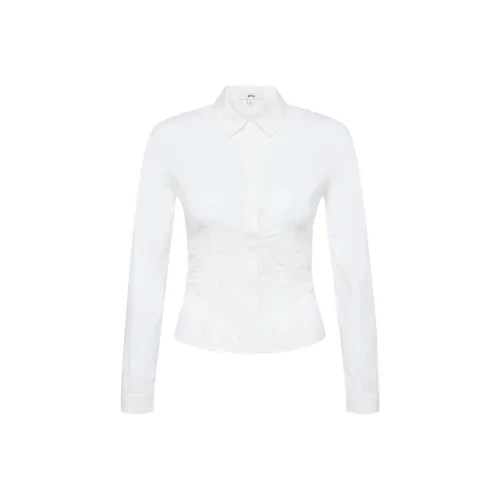 Khy Seamed Пуговица Пуховые куртки Рубашка Женская Белая Белый