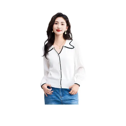 Love Elaine Весенний Осенний Трикотаж Женский Белый