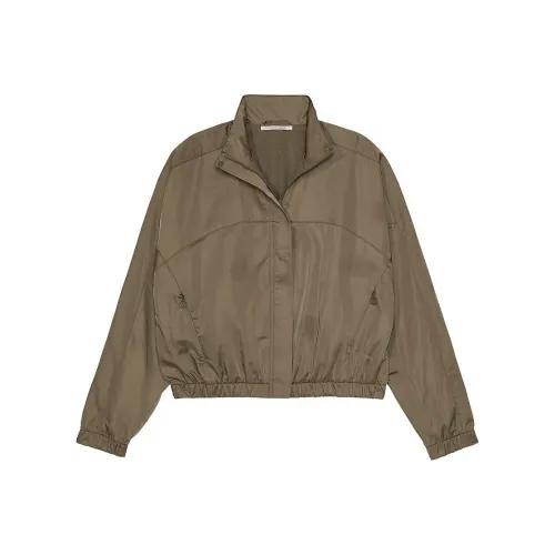 Victoria's Secret Розовый Lux Glossy Sport Full Zip Куртка TO Куртки Пальто Женские Terra Оливковый