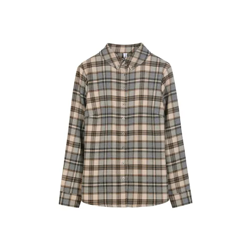 Lucybaily Рубашка Женская Клетка Кофейно-Серый