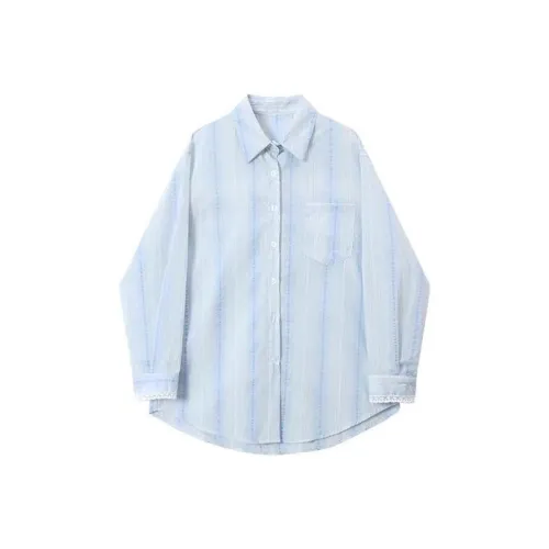 PLAY BUSH Синие Женские Рубашки