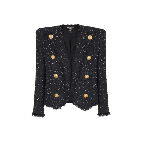 BALMAIN SS25 Куртки и Пальто Женские Черные