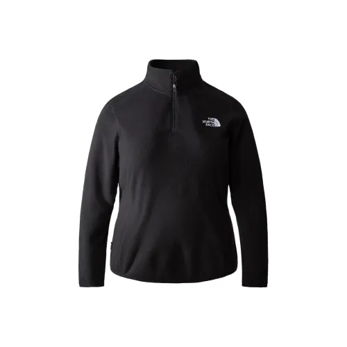 THE NORTH FACE Большой размер 100 GLACIER 1 4 ZIP FLEECE Одежда Женская Черная