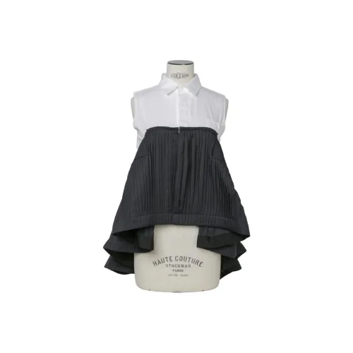 sacai SS25 Серый Белый Женские Рубашки