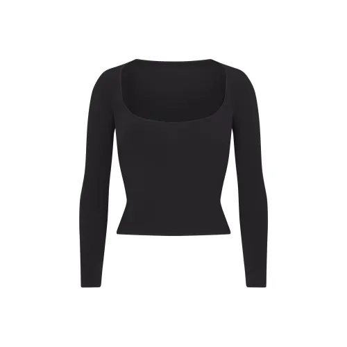 SKIMS Стандартная T-рубашка Женская SOOT Дымчатый Серый