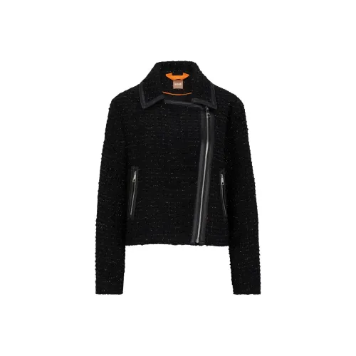 Hugo Boss Регулярный крой Куртка IN Sparkling Effect Твид Куртки и Пальто Женские Черный