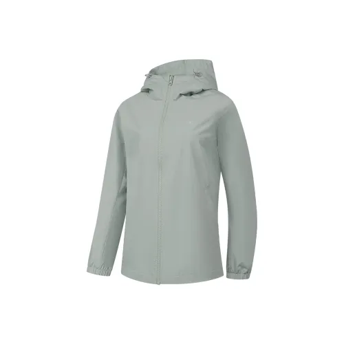 QIAODAN Тренчкот Куртки Пальто Женские Фарфор Серо-зеленый