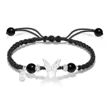 Обсидиан Стиль-Шелковая Нить Танцующая Бабочка Браслет-Шнурок