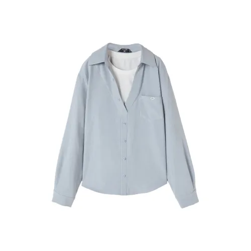 XIANGYING Синие Женские Рубашки