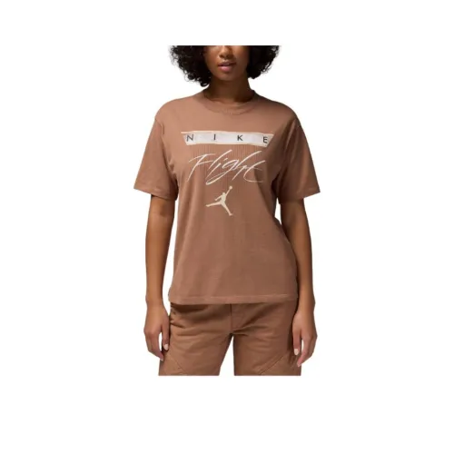 Jordan Flight HeritageGRAPHIC T Рубашка с рукавом с оборванным плечом T Рубашка Женская Коричневая