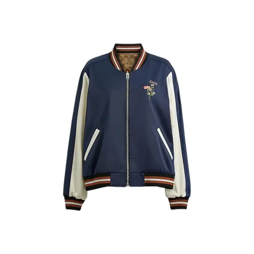 COACH SS24 Куртки Пальто Женские Морской Синий