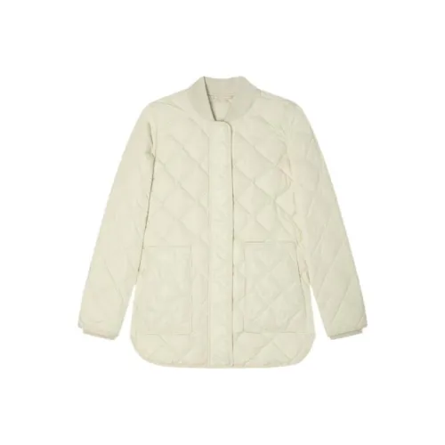 THEORY FW22 Ромб Бейсбольный воротник Облегающий Умеренный Стандартное издание Пуховик Женские Молочный белый