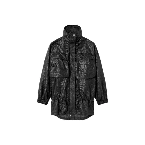 VERSACE Croc Лаккированный Cloquet Куртка Куртки Пальто Женские Черный