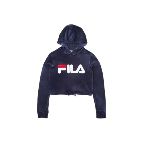 FILA Aitana Crop Велюр Толстовка Свитшот Женские Морской синий