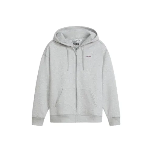 PUMA Suede Logo Женская Full Zip Hoodie Толстовка Женская Серого цвета
