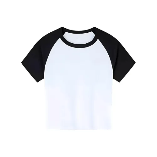 CHAOJIANTA T-рубашка Женская Белая Снежинка Основной Черный