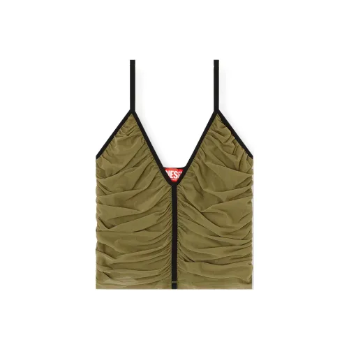 DIESEL Оливково-зеленые Женские Камисоли