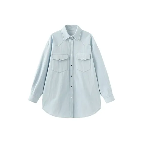 Cubic Синие Женские Рубашки