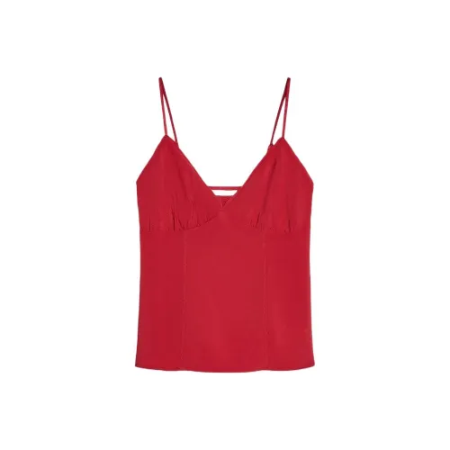 ZARA Топ на бретелях Женский Малиновый