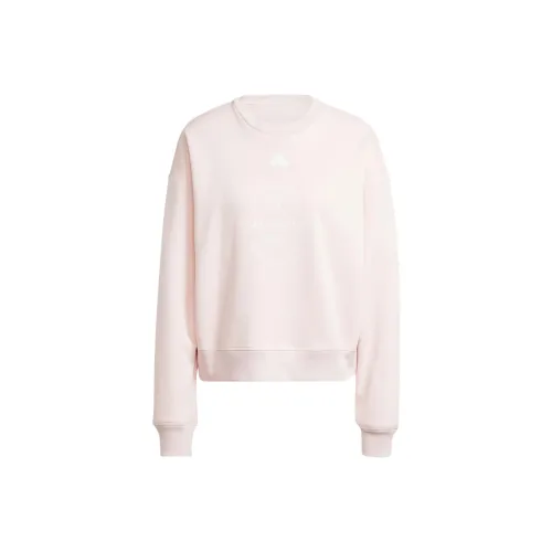 Adidas SIGNATURE PRINT FLEECE LOOSE Sweatshirt Women's Pink