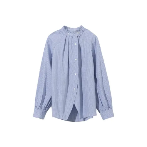 ZIMO Синяя клетка Женские Рубашки