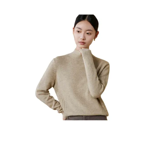 MIHUANG Кашемир Свитер Женский Бежевый Верблюжий