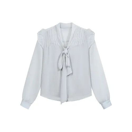 PZGE Шифон Рубашка Женская Одежда Комплекты Светло-Синяя Рубашка + Майка с бретелями