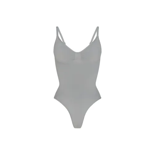 SKIMS Бесшовный Sculpt Стринг BODYSUIT Комбинезон Женские Тихоокеанский Тихоокеанский