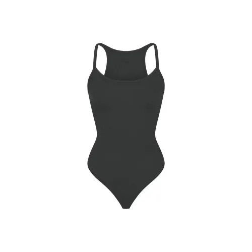 SKIMS FW24 COTTON Collection Хлопок Rib Cami Комбинезон Женские SOOT Дымчатый Серый