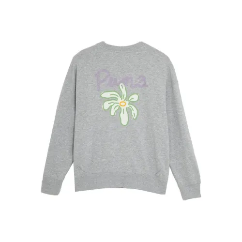 PUMA Американский Свитшот Женский Светлый Меланжевый Серый