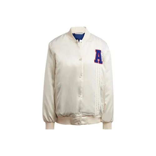 Adidas Originals Satin Collegiate Куртка Куртки Пальто Женские Чудесный Белый