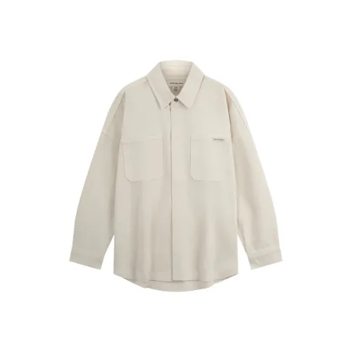 Calvin Klein SS25 RG3 Деним Белый Женские Рубашки