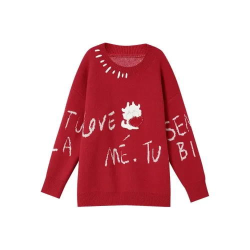 OUNIXUE Красный Женские Трикотаж