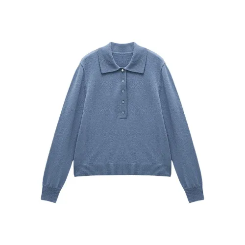 INSUN Кашемир Свитер Женский Сланцевый Синий