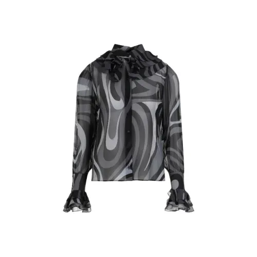 EMILIO PUCCI Серый черный Женские Рубашки