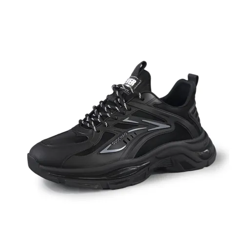 SENJIALUO Низкий топ толстая подошва кроссовки мужские черные