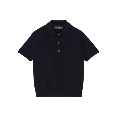 Loro Piana SS25 Поло Женское Небесно-Синий